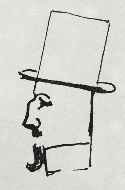 Portræt af Félix Fénéon (blæk på papir) af Paul Signac
