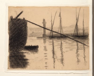 Saint-Tropez, molen set fra værftet, 1892 af Paul Signac