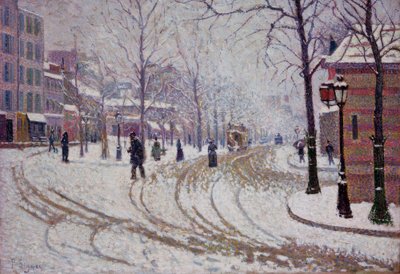 Sne - Boulevard de Clichy i Paris af Paul Signac