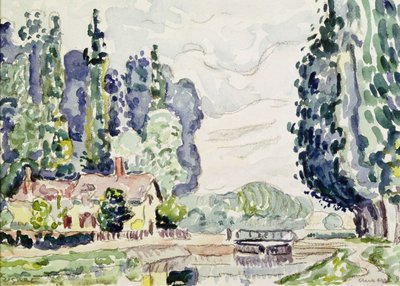 The Blue Poplars, 1903 (blyant og wc på papir) af Paul Signac