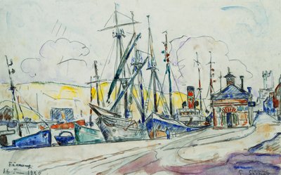 Havnen ved Fecamp; Le Port a Fecamp, 1930 af Paul Signac