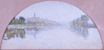 Seinen ved Herblay (olie på silke) af Paul Signac