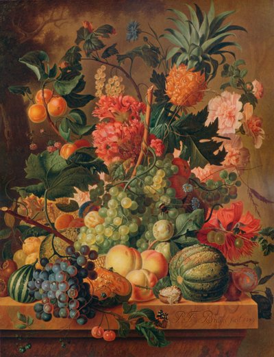 Frugt og blomster, 1789, 1938 af Paul Theodor van Brussel