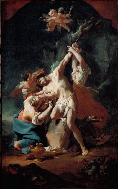 Sankt Sebastians martyrium (olie på lærred af Paul Troger