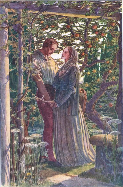 Fair møde af de mest sjældne følelser, illustration fra The Tempest, 1908 af Paul Vincent Woodroffe