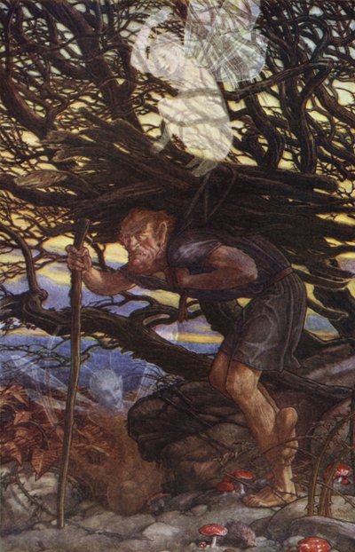 Stormen af William Shakespeare, 2. akt, scene 2 (farve litho) af Paul Vincent Woodroffe