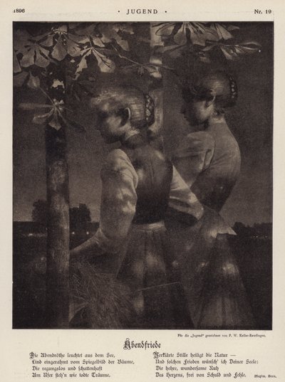 Aftenfred (litho) af Paul Wilhelm Keller-Reutlingen