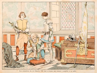 Illustration hentet fra bogen "" Joan of Arc "" af Theodore Cahu og illustreret af Paul De Semant (1855-1915): Kong Charles VII