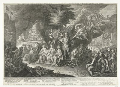 Allegori om kong Vilhelm III som Fredsbringer i Europa, 1697 Fred genoprettet i Europa af kong Vilhelm III / Anno 1697 / La Paix retablie dans l