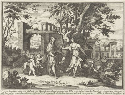 Procris og den forklædte Cephalus Mytologiske fremstillinger i landskaber (serietitel) af Paul van Somer (II)