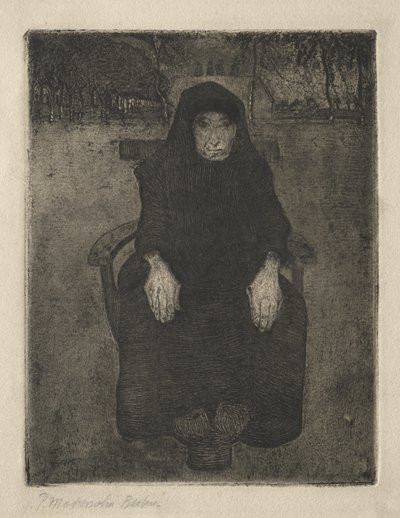 Siddende gammel kvinde af Paula Modersohn-Becker