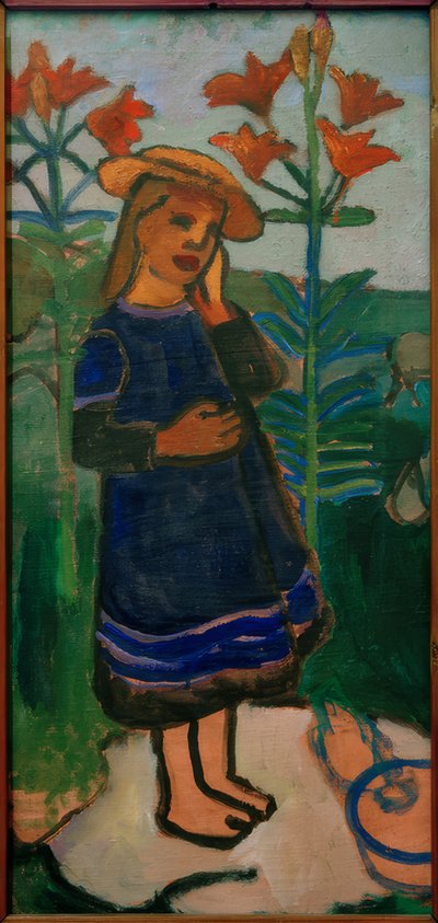 Elsbeth mellem ildliljer af Paula Modersohn Becker