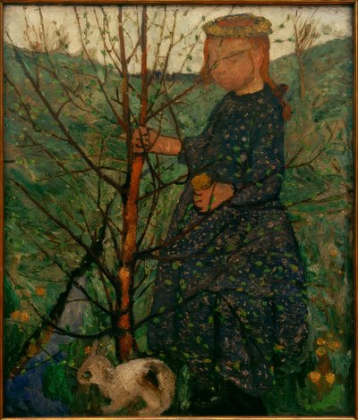 Barn med kanin af Paula Modersohn Becker