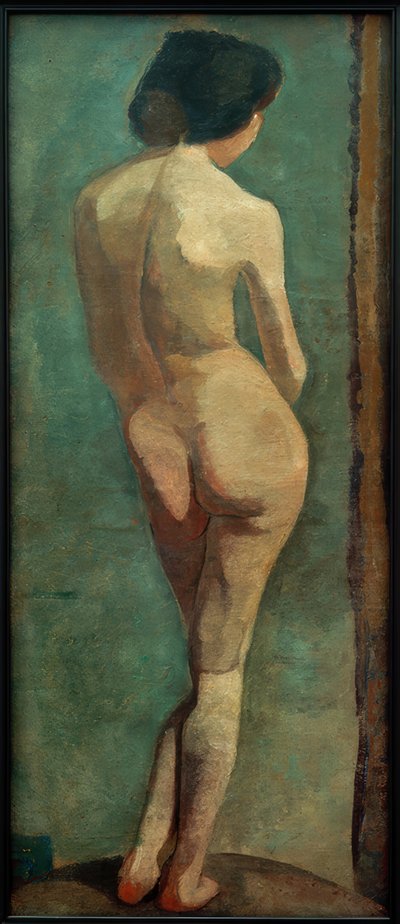 Stående kvindelig nøgen bagfra af Paula Modersohn Becker
