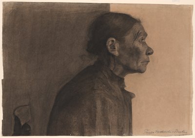 Kvinde i profil, drejet til højre af Paula Modersohn Becker
