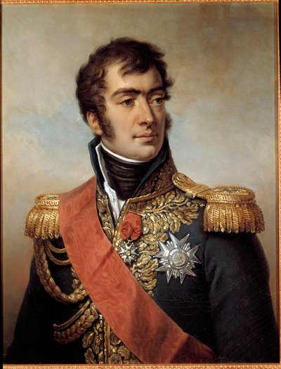 Portræt af Auguste Frederic Louis (Auguste-Frederic-Louis) af Viesse de Marmont, hertug af Raguse Marechal af imperiet i 1809 (1774-1852) - repræsenteret i uniform med plakette af Æreslegionen under restaureringen. Maleri af Paulin Jean-Baptiste af Paulin Jean Baptiste Guerin