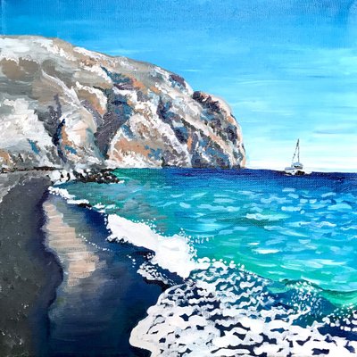 Klipperne ved den sorte sandstrand af Pauline Wegman | Key and Sea Creative