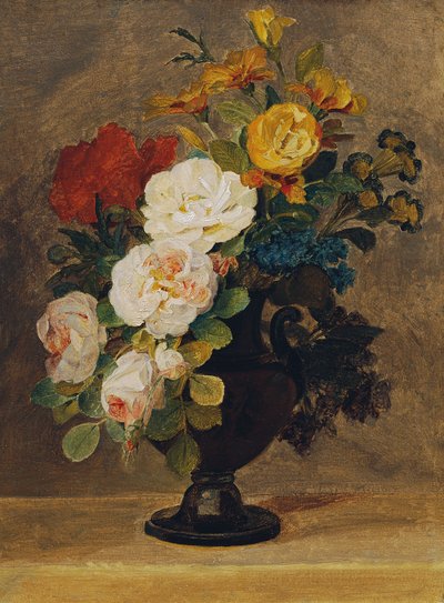 Buket i antik vase af Pauline von Koudelka Schmerling