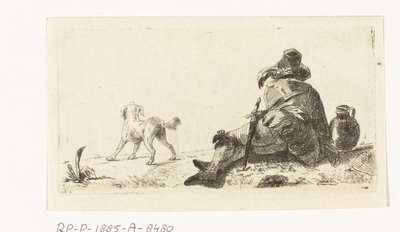 Mand med hund af Paulus Charles Gerard Poelman