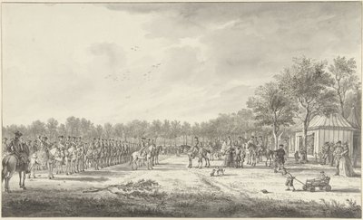 Revy af kavaleriet af Prins William V på Malieveld i Haag, 1770 af Paulus Constantijn la Fargue