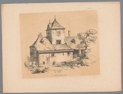 Udsigt over et landsted i Ixelles Ixelles (titel på objekt) Maleriske ansigter af Paulus Lauters (serietitel) Etrennes pittoresques pour 1839, af Lauters (serietitel) af Paulus Lauters