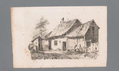 Udsigt over en gade med huse Principper for landskaber (serietitel) Principles de paysages (serietitel) af Paulus Lauters