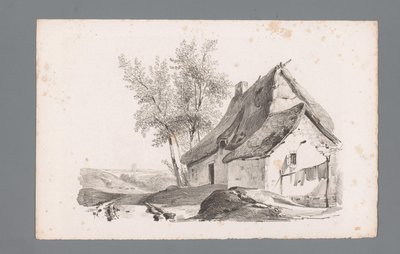 Landskab med landevej og hus Principper for landskaber (serietitel) Principles de paysages (serietitel) af Paulus Lauters