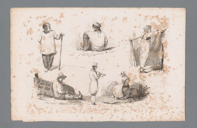 Seks forskellige figurer Principper for landskaber (serietitel) Principles de paysages (serietitel) af Paulus Lauters