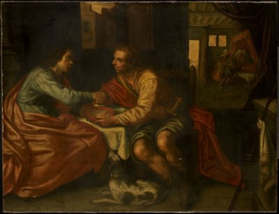 Esau sælger sin førstefødselsret (1. Mosebog 27:1-29) af Paulus Moreelse (copy after)