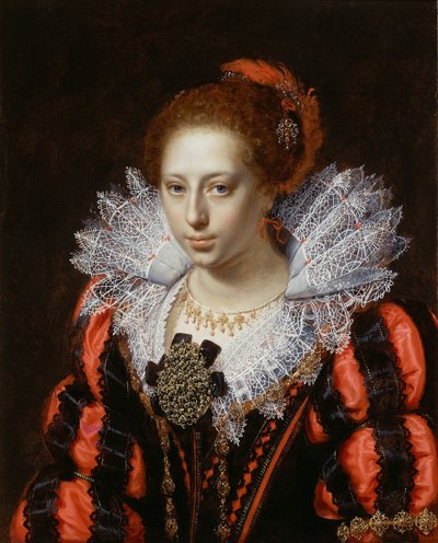 Portræt af en ung dame af Paulus Moreelse