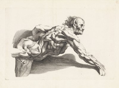 Anatomisk undersøgelse af lænende mand Tegnebogen af ​​Peter Paul Rubens (serietitel) af Paulus Pontius