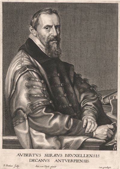 Aubertus Mireus fra Bruxelles, dekan for Antwerpen af Paulus Pontius
