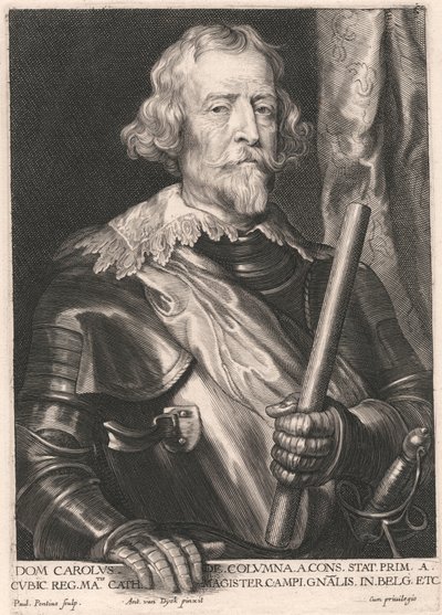 Dom Charles de Columna fra Cons. Den står Prim. en kubisk Reg. Matis Cath. Markens mester Gnalis i. Belgien etc af Paulus Pontius