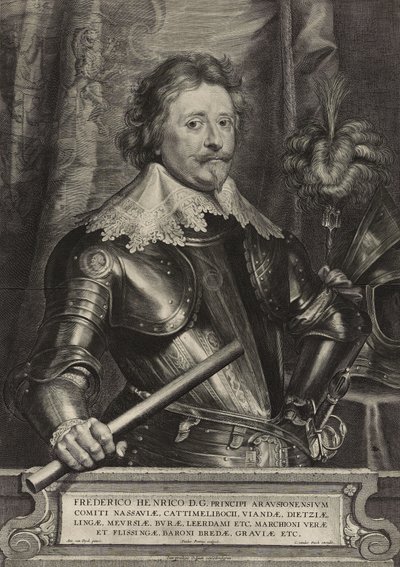 Frederico Henrico (Frederick Henry, Prince of Orange) (gravering på lagt papir) af Paulus Pontius