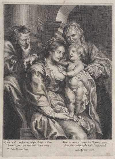 Hellig Familie med Sankt Anne, ca. 1620-70., ca. 1620-70. af Paulus Pontius