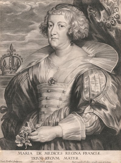 Marie de Medicis, dronning af Frankrig, mor til de tre konger af Paulus Pontius