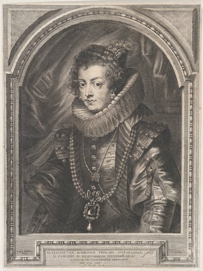 Portræt af Elisabeth af Bourbon, dronning af Spanien, 1632., 1632. af Paulus Pontius