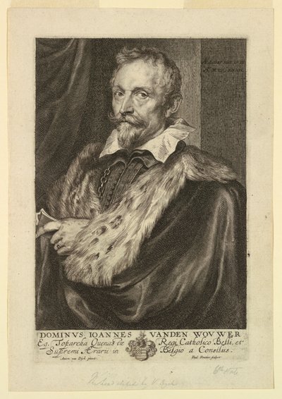Portræt af Jan van der Wouwer, fra Icons of Princes of Men af Paulus Pontius
