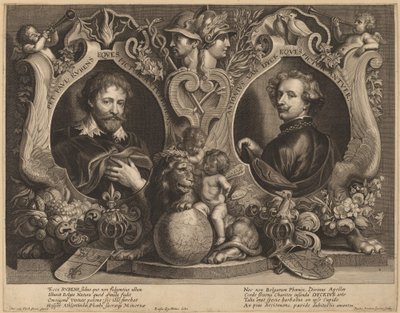 Rubens og van Dyck, et dobbeltportræt af Paulus Pontius, after Sir Anthony van Dyck and Erasmus Quellinus II