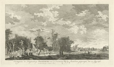 Ruin af Sollenburgs krudtfabrik efter eksplosionen den 14. august 1758 Rester af kruytmakerye Sollenburg ved Overtoomse Weg nær Amsterdam, sprang den 15. august 1758 (titel på objektet) af Paulus van Liender