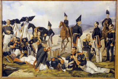 Hvil under en militær kampagne (The Rest during a Campaign). Beskrivelse af en russisk kavalerienhed i frontlinjen, nogle sover, nogle ryger, alle ser trætte, betænksomme og bekymrede ud. Pavel Andreyevich Fedotovs arbejde (1815-1 af Pavel Andreevich Fedotov