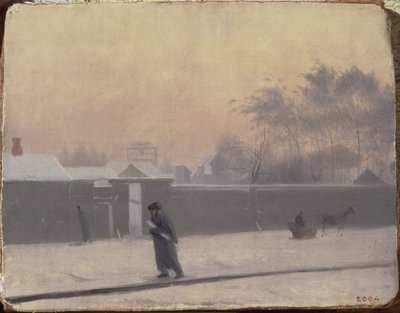 Vintergade på Vasilievsky Island, St. Petersborg, ca. 1851 af Pavel Andreevich Fedotov