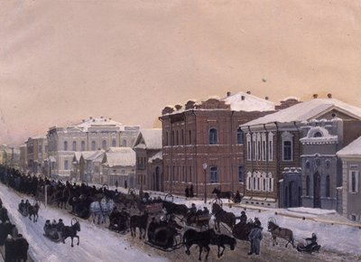 Tomsk, Magistratskaya Street under fastelavn i 1897, 1897. af Pavel Mikhaylovich Kosharov