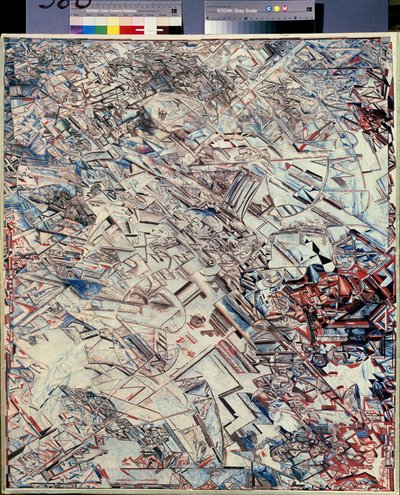 Sammensætning. Maleri af Pavel Nikolayevich Filonov (1883-1941), olie på lærred, russisk kunst, avantgarde, abstrakt kunst. Det russiske statsmuseum, Sankt Petersborg. af Pawel Nikolajewitsch Filonow