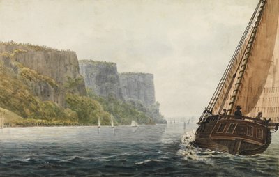 The Packet Mohawk of Albany Passing the Palisades, 1811-ca. 1813. af Pavel Petrovic Svin
