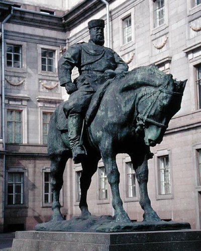 Rytterstatue af Alexander III (1845-94) 1909 (bronze) af Pavel Petrovic Trubetskoy