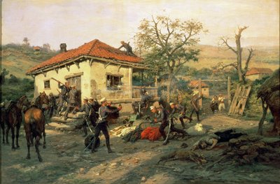En scene fra den russisk-tyrkiske krig i 1876-77 af Pawel Kowalewsky