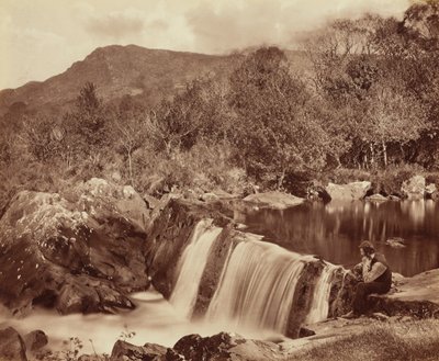 Vandfald, County Wicklow, ca. 1870 (foto) af Payne Jennings