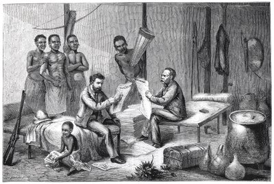 Livingstone og Stanley modtog aviser i Centralafrika, 1871-1873 af Pearson