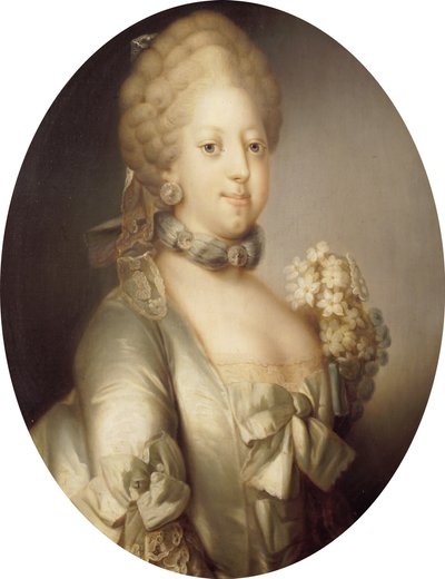 Portræt af Caroline Matilda af Storbritannien 1751-1775, dronning af Danmark, ca 1767. af Peder Als